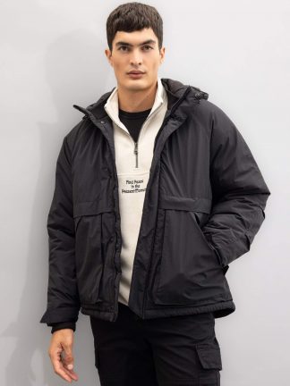 کاپشن مردانه مشکی دفکتو