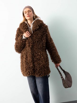 پالتو زنانه قهوه ای دفکتو