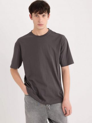 تی شرت مردانه خاکستری تیره دفکتو