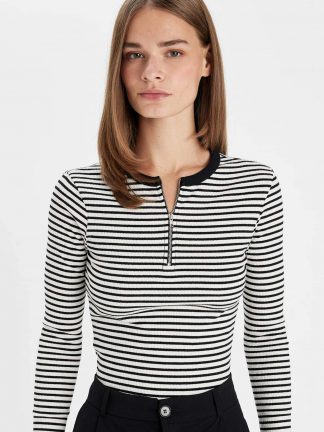 تیشرت آستین بلند زنانه مشکی دفکتو