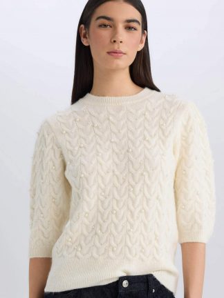 پلیور زنانه بژ دفکتو