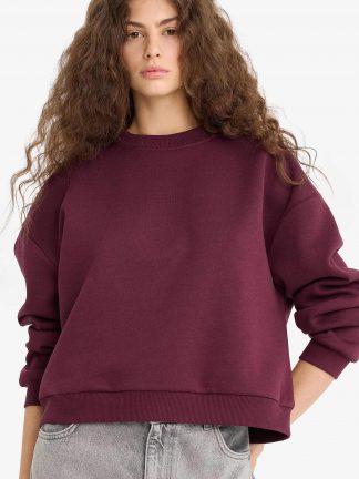 سویشرت زنانه زرشکی دفکتو