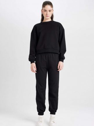 شلوار راحتی زنانه مشکی دفکتو