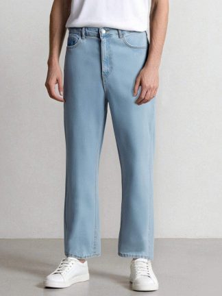 شلوار جین اسلیم فیت مردانه آبی روشن دفکتو