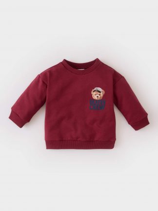 سویشرت نوزاد پسر زرشکی دفکتو