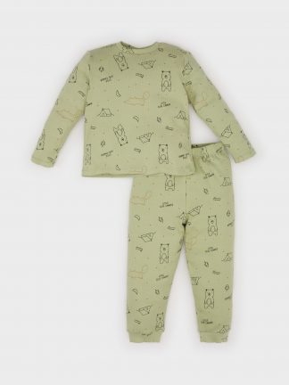 ست لباس نوزاد پسر نعنایی دفکتو