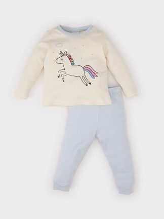 ست لباس نوزاد دختر آبی روشن دفکتو