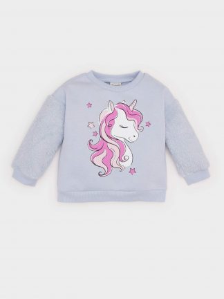 سویشرت نوزاد دختر آبی روشن دفکتو