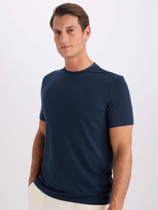 تی شرت مردانه سرمه ای دفکتو