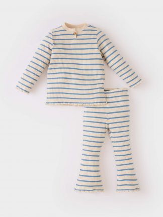 ست لباس نوزاد دختر آبی دفکتو