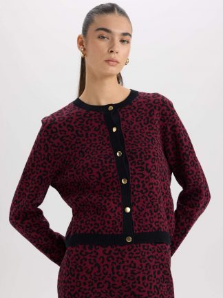 ژاکت زنانه زرشکی دفکتو