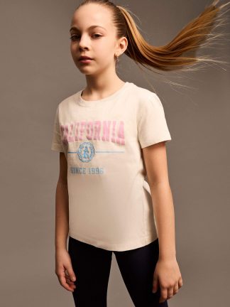 تی شرت دخترانه بژ دفکتو