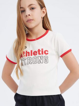 تی شرت دخترانه بژ دفکتو