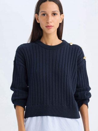 پلیور زنانه سرمه ای دفکتو