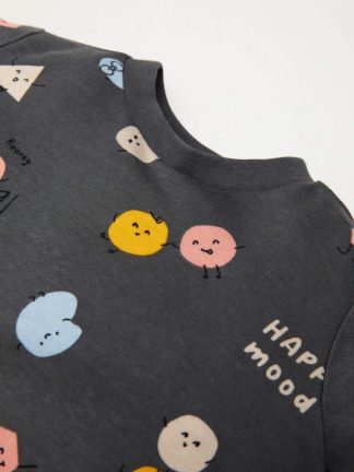 ست لباس نوزاد پسر خاکستری تیره دفکتو