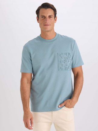 تی شرت مردانه آبی دفکتو