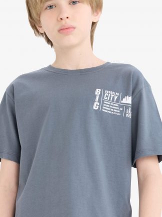 تی شرت پسرانه خاکستری تیره دفکتو