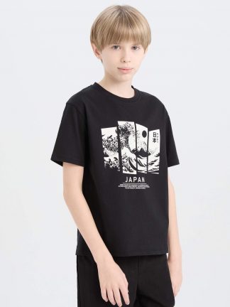 تی شرت پسرانه مشکی دفکتو