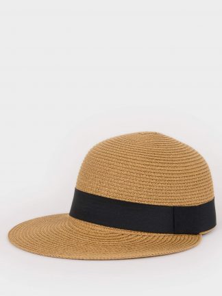 کلاه زنانه قهوه ای روشن دفکتو