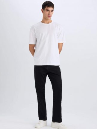 شلوار جین راسته مردانه مشکی دفکتو