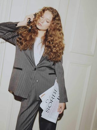 کت زنانه خاکستری تیره دفکتو