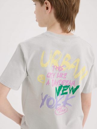 تی شرت پسرانه خاکستری روشن دفکتو