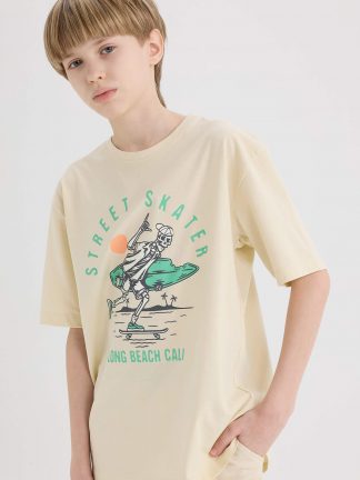 تی شرت پسرانه بژ دفکتو