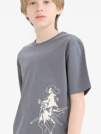 تی شرت پسرانه خاکستری تیره دفکتو