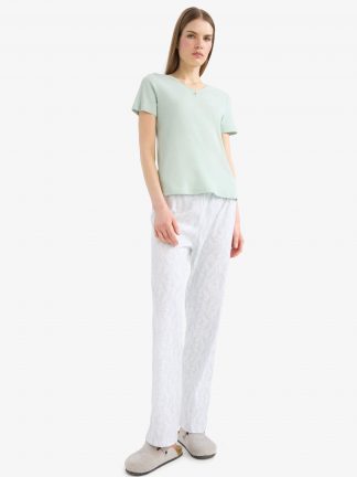 لباس راحتی زنانه نعنایی دفکتو