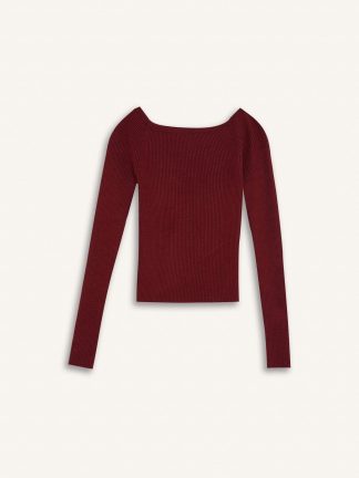 پلیور زنانه زرشکی دفکتو