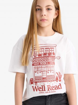 تی شرت دخترانه سفید دفکتو