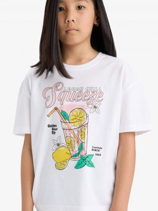 تی شرت دخترانه سفید دفکتو