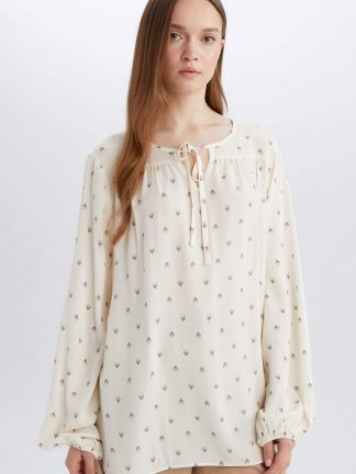 بلوز زنانه بژ دفکتو