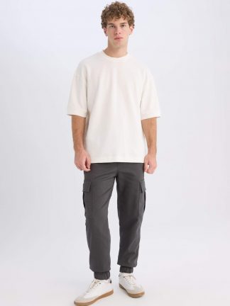 شلوار کارگو مردانه خاکستری تیره دفکتو