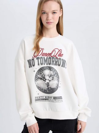 سویشرت زنانه سفید دفکتو