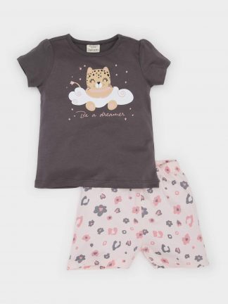 ست لباس نوزاد دختر خاکستری تیره دفکتو