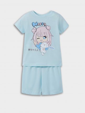 ست لباس نوزاد دختر آبی روشن دفکتو