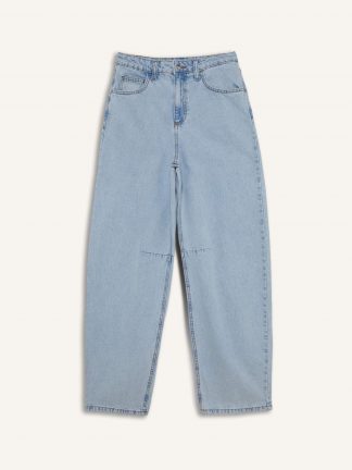 شلوار جین بگ زنانه آبی روشن دفکتو