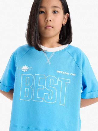 تی شرت دخترانه آبی دفکتو