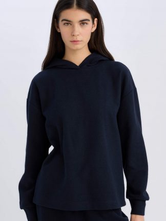 هودی زنانه سرمه ای دفکتو