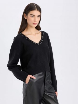 پلیور زنانه مشکی دفکتو