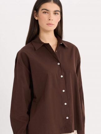 شومیز زنانه قهوه ای دفکتو