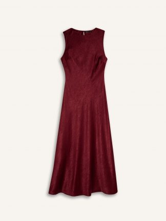 پیراهن زنانه زرشکی دفکتو