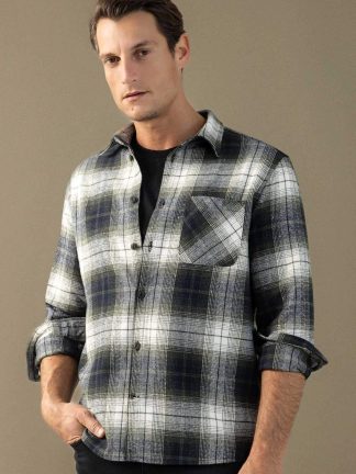 پیراهن مردانه سرمه ای دفکتو