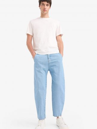 شلوار جین راسته مردانه آبی روشن دفکتو