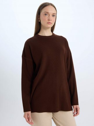 تونیک زنانه قهوه ای دفکتو