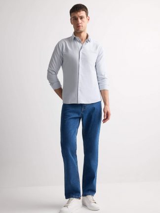 شلوار جین راسته مردانه نعنایی (فرعی) (مادر:آبی) دفکتو