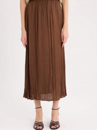 دامن میدی زنانه قهوه ای دفکتو