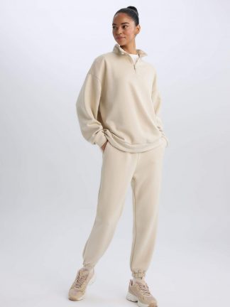 شلوار راحتی زنانه بژ دفکتو