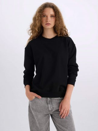 سویشرت زنانه مشکی دفکتو